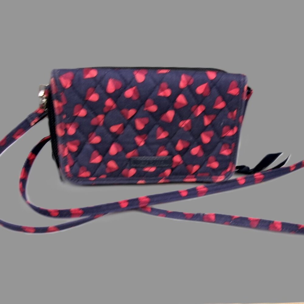 Vera Bradley Crossbody in Sweet Hearts Fabric, RFID All in One